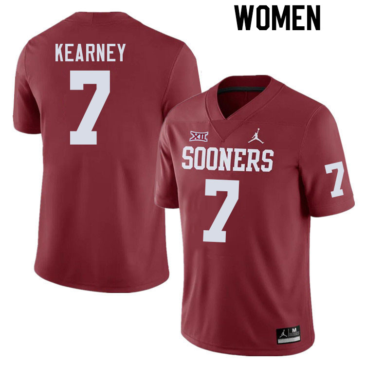 Women #7 Zion Kearney Oklahoma Sooners College Football Jerseys Stitched-Crimson